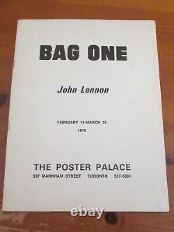 John Lennon Bag One RARE February 14 March 15 1970 Toronto Canada Lithos