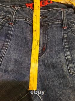 John Lennon Beatles Bleached Painted Hippie Bell Bottoms Lowrise Upcyled SZ 13