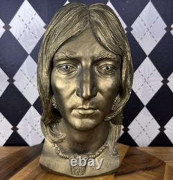 John Lennon Beatles Bust 1980 Neal Martz ESCO Bronze Tone Sculpture Life Size
