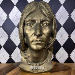 John Lennon Beatles Bust 1980 Neal Martz ESCO Bronze Tone Sculpture Life Size