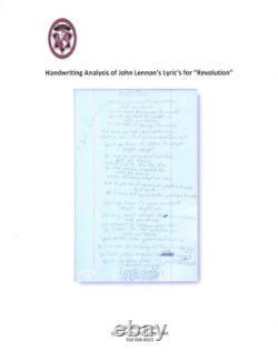 John Lennon Beatles Revolution Lyrics Handwritten Signed Autograph Museum Frame