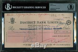 John Lennon Beatles Signed 1969 4x8 Lennon Productions Ltd Check BAS Slabbed