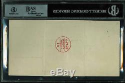 John Lennon Beatles Signed 1969 4x8 Lennon Productions Ltd Check BAS Slabbed