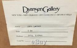 John Lennon Beatles Signed I Do Bag One Lithograph EXTREME LOW # 2 / 300 RARE