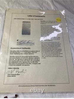 John Lennon Beatles Signed Lyric Sheet Twist & Shout Museum Quality Frame