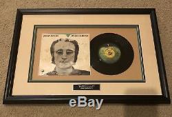 John Lennon Beatles Signed Mind Games 45lp Cover Framed Bas/beckett Loa