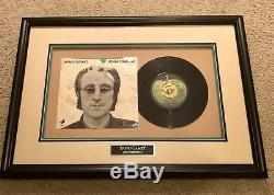 John Lennon Beatles Signed Mind Games 45lp Cover Framed Bas/beckett Loa