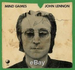 John Lennon Beatles Signed Mind Games 45lp Cover Framed Bas/beckett Loa