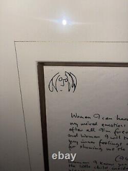 John Lennon/Beatles The Art Of John Lennon Woman Lyrics Hand Written 730/1000