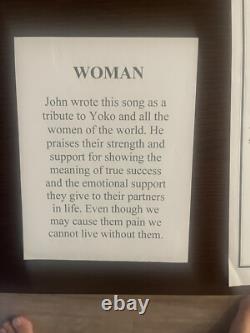 John Lennon/Beatles The Art Of John Lennon Woman Lyrics Hand Written 730/1000