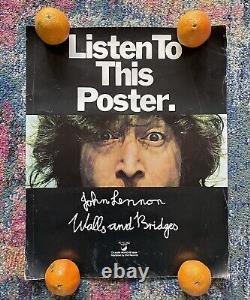 John Lennon Beatles Walls & Bridges Listen To This Apple Promo Poster