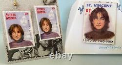 John Lennon Beatles earrings, shirt, cake topper, pins, card, keyring, playbill+