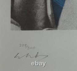 John Lennon- Blue Silkscreen Portrait by Nishi Signed by Yoko Ono LIMITED
