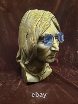 John Lennon Bust! The Beatles! 1980's Gold Color John Lennon Head Bust