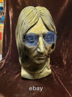 John Lennon Bust! The Beatles! 1980's Gold Color John Lennon Head Bust