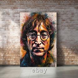 John Lennon Canvas Wall Art, Painting Print, The Beatles Home Decor 5 Sizes