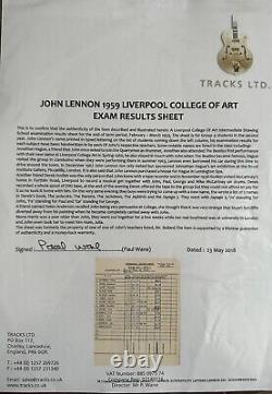 John Lennon College Of Art Results Sheet 1959 Beatles Perry Cox & Tracks Loa