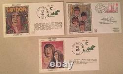 John Lennon Day Of Death Dec. 9 1980 N. Y, Liverpool envelope 3 Pc. Set