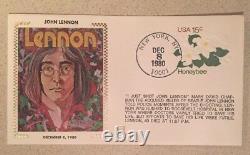 John Lennon Day Of Death Dec. 9 1980 N. Y, Liverpool envelope 3 Pc. Set