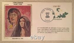 John Lennon Day Of Death Dec. 9 1980 N. Y, Liverpool envelope 3 Pc. Set
