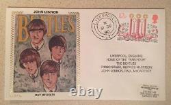 John Lennon Day Of Death Dec. 9 1980 N. Y, Liverpool envelope 3 Pc. Set