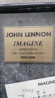John Lennon Estate Beatles Imagine Limited Edition 24 Kt. Gold Plated Record