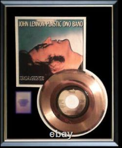 John Lennon Imagine 45 RPM Gold Metalized Record Rare Framed Non Riaa