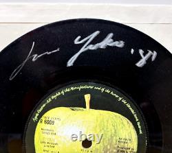 John Lennon Imagine 45 Record Signed By Yoko Ono 1981 Vintage Autograph Beatles