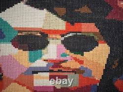 John Lennon Imagine Bead Mosaic Collage Wall Art 16 x 21.5 Beatles Handmade