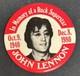 John Lennon In Memory Of A Rock Superstar Beatle Button Red Button Pinback