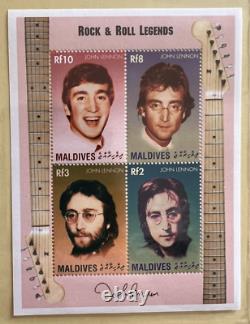 John Lennon International Collectors Society Stamp Sheets COA+ Mailer Envelope