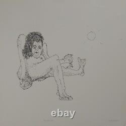 John Lennon Limited Edition 3/45 Two Right Feet Drawing 18x24 Lithograph Beatles