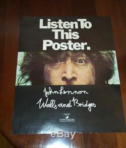 John Lennon Listen To This poster RARE APPLE Records LP 1974 PROMO BEATLES ORIG