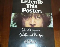 John Lennon Listen To This poster RARE APPLE Records LP 1974 PROMO BEATLES ORIG