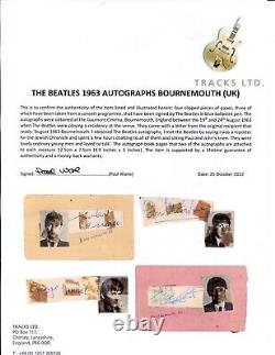 John Lennon McCartney Harrison Starr The Beatles Signed Autograph Tracks Caiazzo