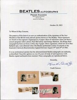 John Lennon McCartney Harrison Starr The Beatles Signed Autograph Tracks Caiazzo