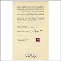 John Lennon & Neil Aspinall 1968 Signed The Beatles Honey Pie Memorandum (UK)