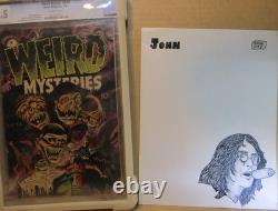 John Lennon ORIGINAL PORTRAIT ART GENE DAY Beatles 1971 Bitter Green B&W Signed