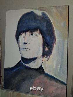 John Lennon Original Oil Painting On Canvas Beatles Art