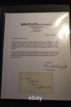 John Lennon Owned, Worn, belt Buckle (photos) & Signed Note. The Beatles