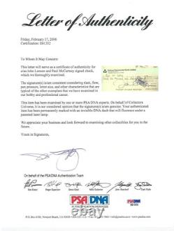 John Lennon Paul McCartney Signed Beatles Maclen Check PSA/DNA Encap #81631795