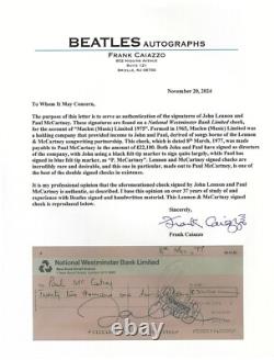 John Lennon Paul McCartney Signed Beatles Maclen Check PSA/DNA Encap #81631795