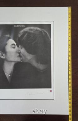John Lennon Plate Signed Double Fantasy Limited Ed. Lithograph Beatles MATTED