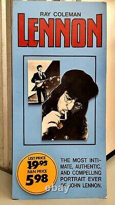 John Lennon Rare 1986 Ray Coleman bio Book Store foam board promotional Display