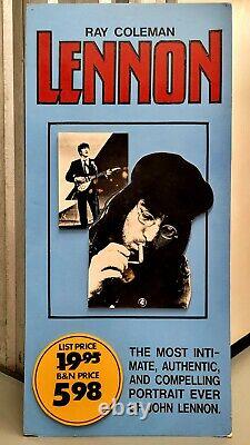 John Lennon Rare 1986 Ray Coleman bio Book Store foam board promotional Display