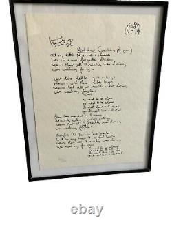 John Lennon Real Love Limited Edition Hand Written Lyrics