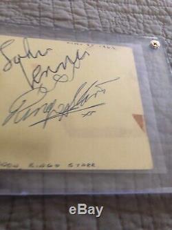 John Lennon Ringo Starr Beatles Autograph Epperson COA See Pictures