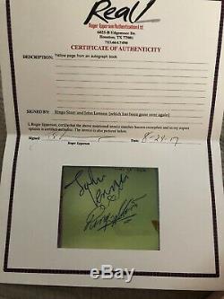 John Lennon Ringo Starr Beatles Autograph Epperson COA See Pictures