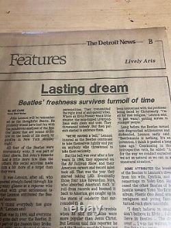 John Lennon Rolling Stones picture The Beatles Lasting Dream Detroit News 1980