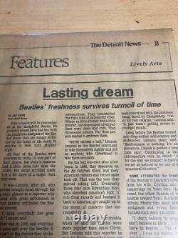John Lennon Rolling Stones picture The Beatles Lasting Dream Detroit News 1980